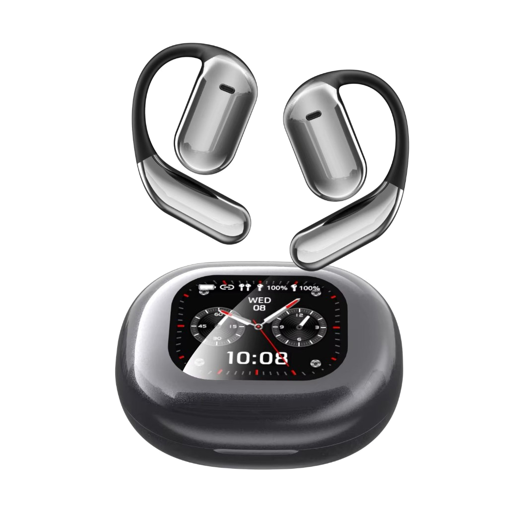 Takalam Ai earbuds and smart charging case with LCD display